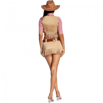 Halloween Women Sexy Cowgirl Costume Cosplay Role Play Club Party Fancy Dress Top Skirt Set